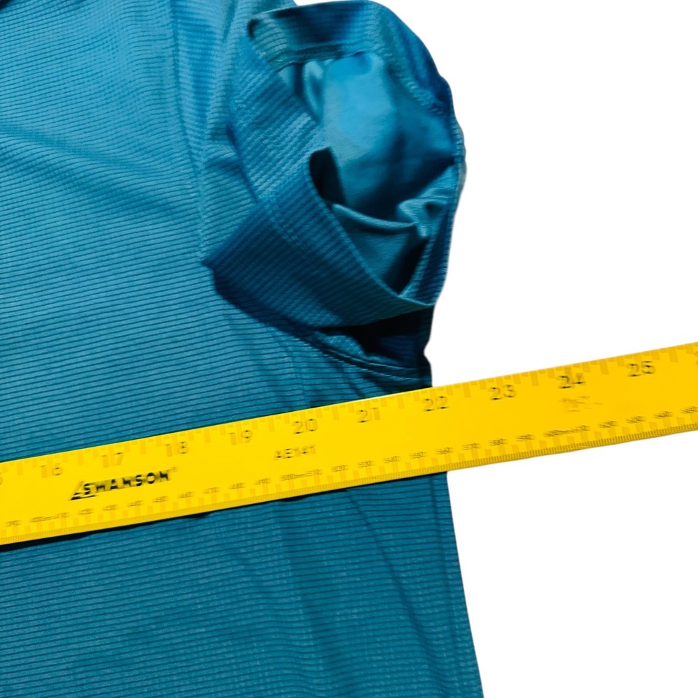 Greyson Mens Teal Blue Micro Grid Performance Golf Polo Shirt Size Medium M - Picture 5 of 7